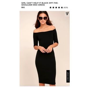 Black Off The Shoulder Midi Dress